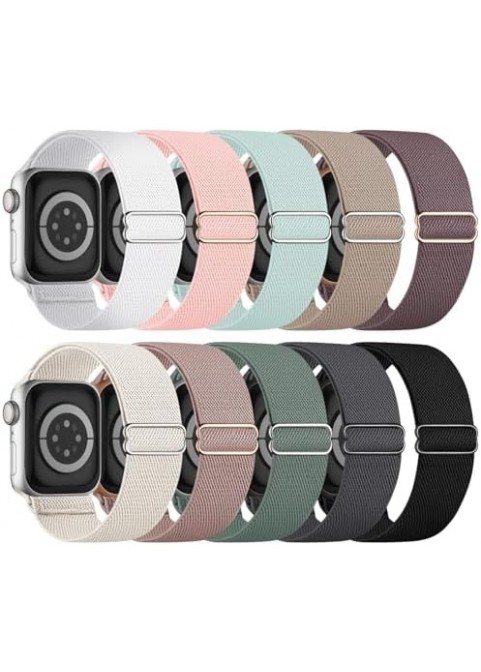 10-Pack Adjustable Stretchy Nylon Watch Bands – Soft Everyday Mix