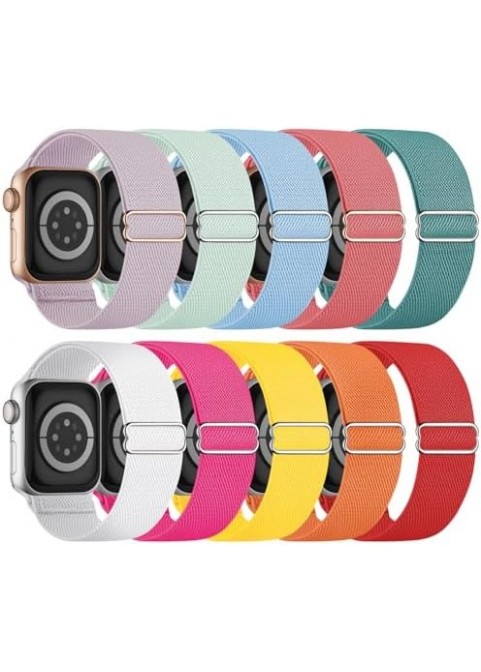 10-Pack Adjustable Stretchy Nylon Watch Bands – Bright Pop Mix