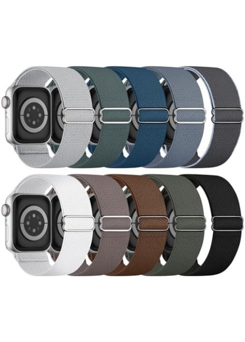 10-Pack Adjustable Stretchy Nylon Watch Bands – Nature & Stone Mix