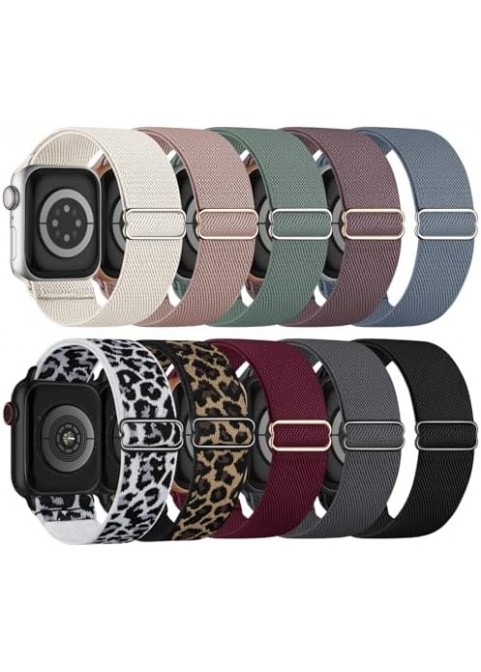 10-Pack Adjustable Stretchy Nylon Watch Bands – Bold & Playful Mix