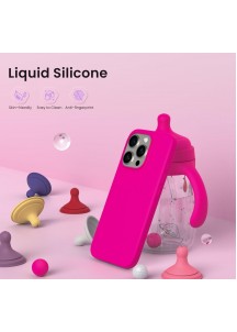 iP16 Pro 6.3" Slim Silicone Shockproof Case -Hot Pink