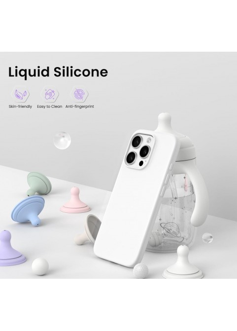 iP16 Pro 6.3" Slim Silicone Shockproof Case -White
