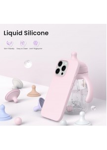 iP16 Pro 6.3" Slim Silicone Shockproof Case -Chalk Pink