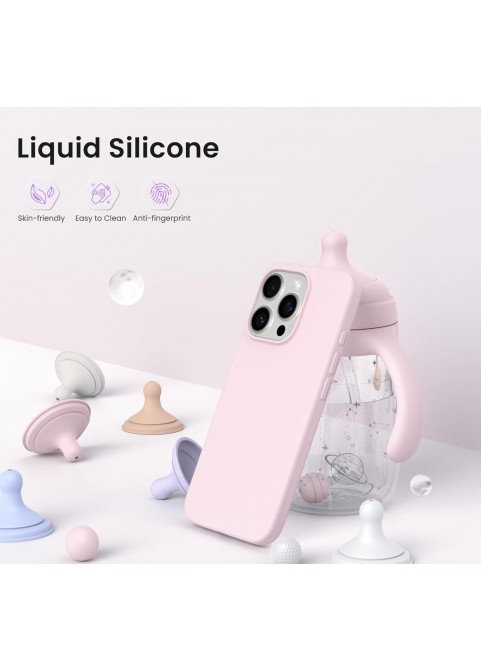 iP16 Pro 6.3" Slim Silicone Shockproof Case -Chalk Pink