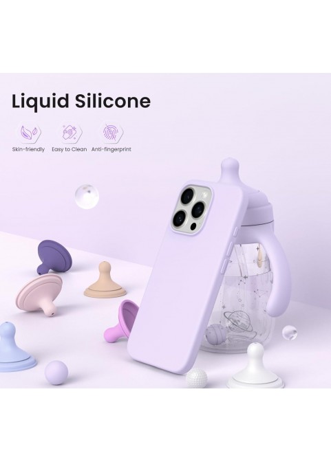 iP16 Pro 6.3" Slim Silicone Shockproof Case -Pastel Lilac