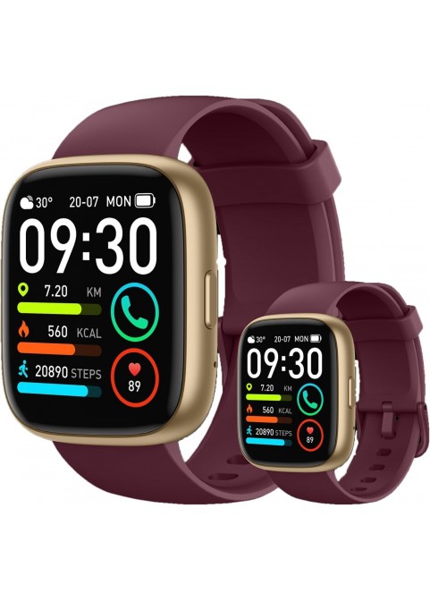 Smart Watch-1.83" HD Touchscreen Fitness Tracker with Bluetooth Calling-Red