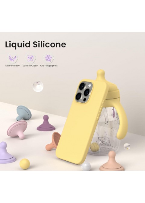 iP16 Pro 6.3" Slim Silicone Shockproof Case -Buttercream Yellow