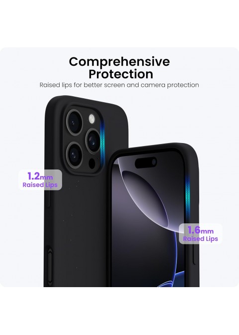 iP16 Pro 6.3" Slim Silicone Shockproof Case -Black
