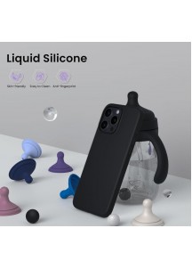 iP16 Pro 6.3" Slim Silicone Shockproof Case -Black