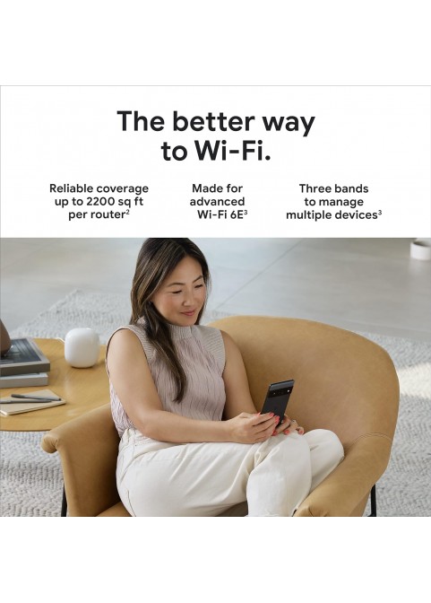 B+Wi-Fi 6E - Reliable Home Wi-Fi System with Fast Speed and Whole Home Coverage - Mesh Router - Linen